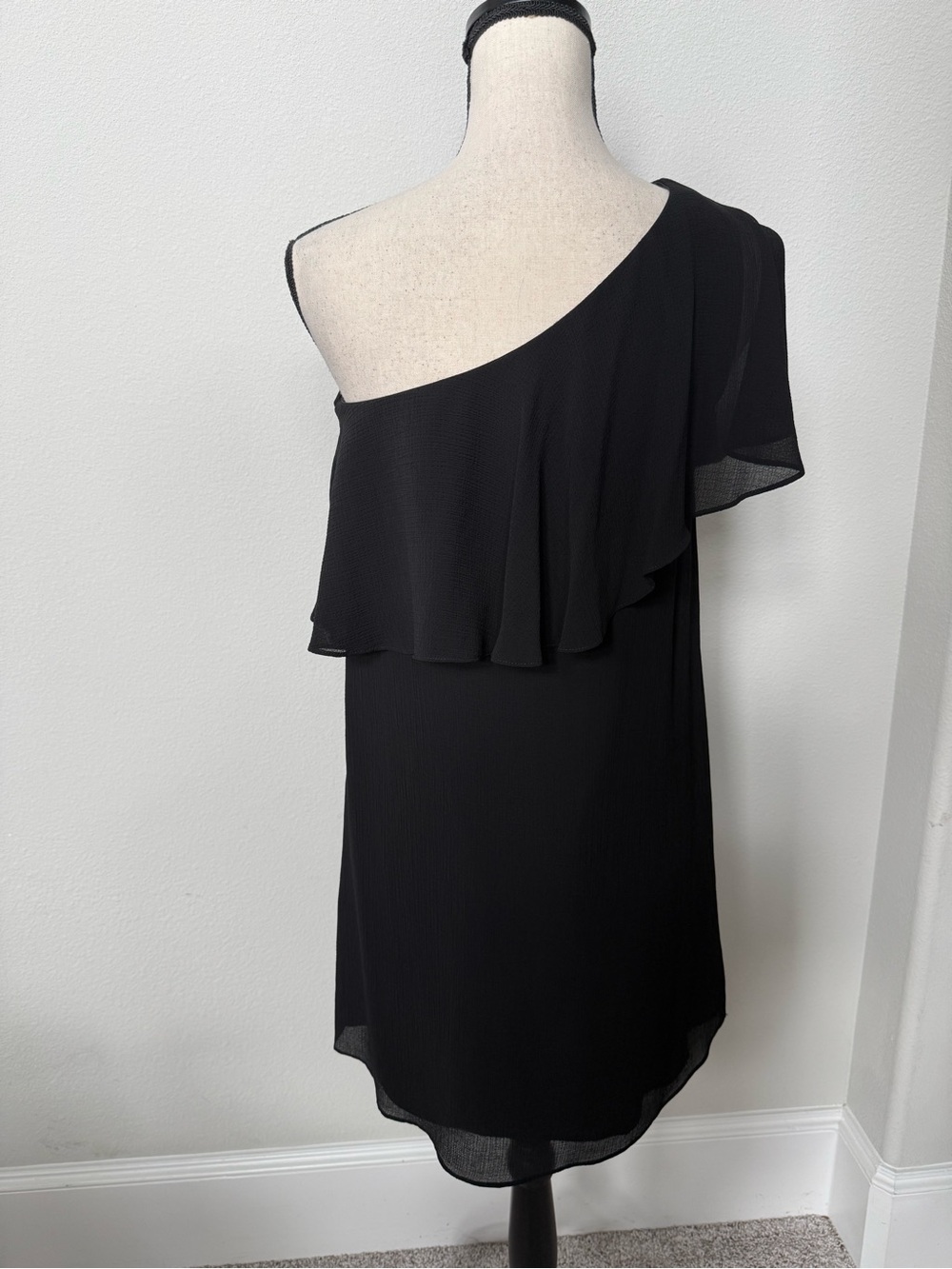 Cece One-Shoulder Black Ruffle Dress - Picture 5 of 11